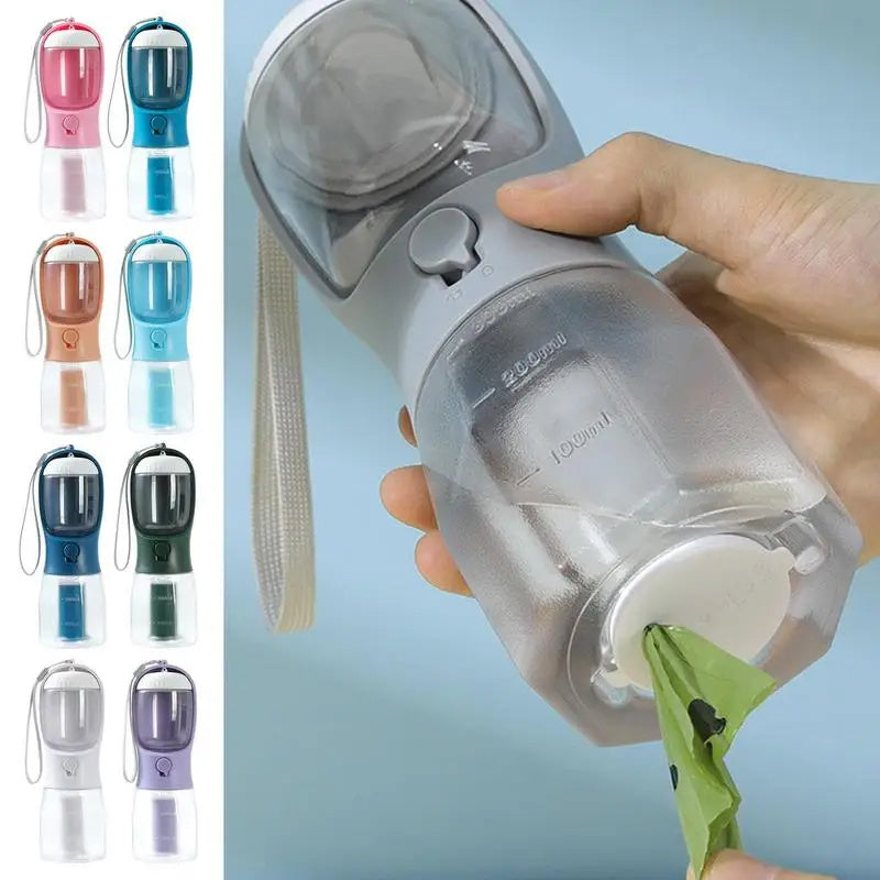 3-in-1 Pet Bottle – Water, Food & Waste Bags