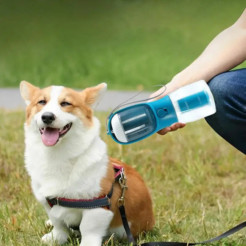 3-in-1 Pet Bottle – Water, Food & Waste Bags